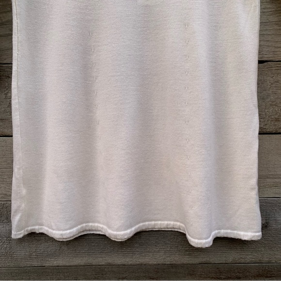 Eileen Fisher Sweater Womens L Merino Wool Tunic Long Sleeve Mock Ivory Cream - Picture 12 of 16